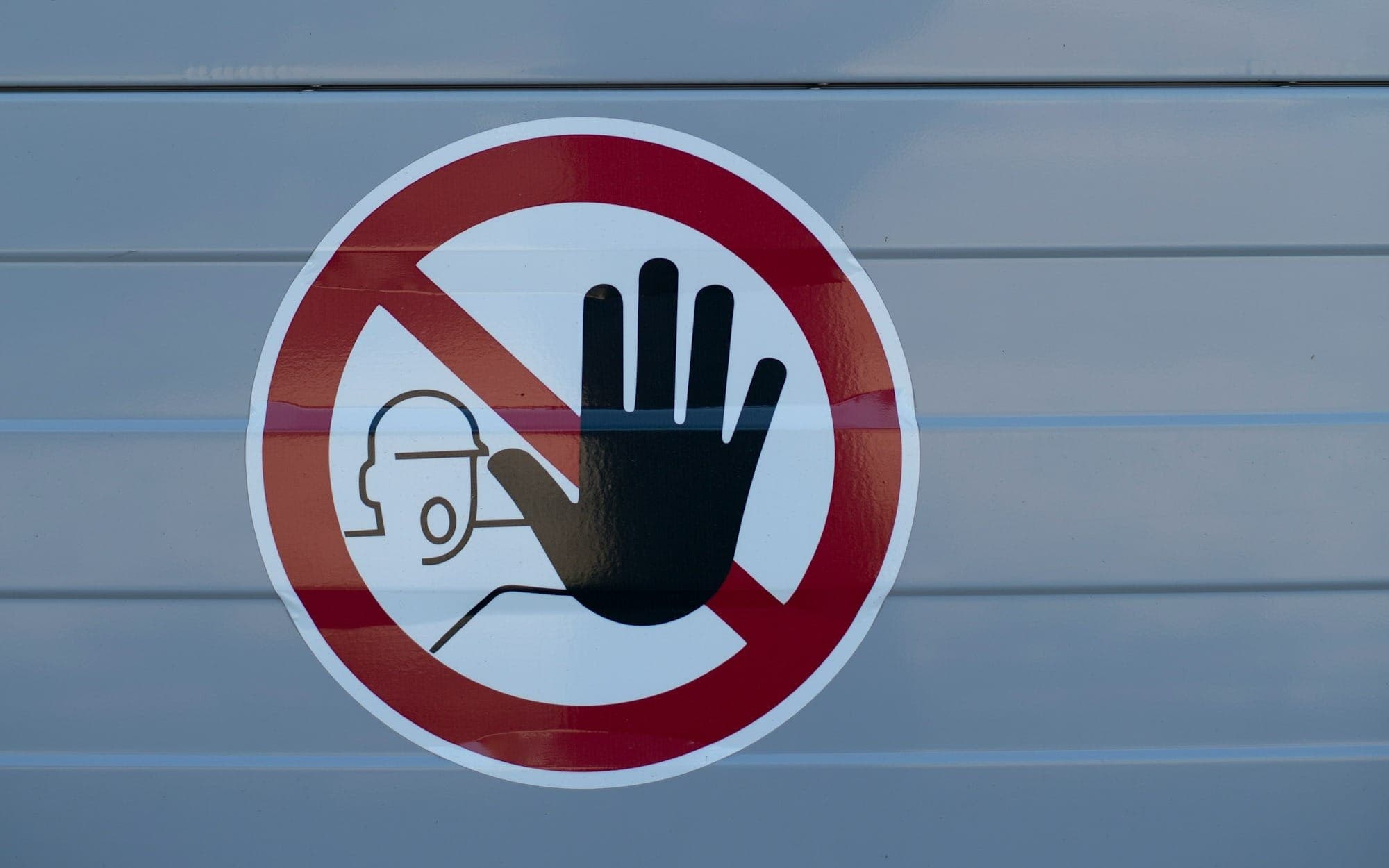 do not touch sticker